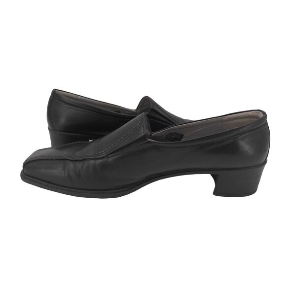 Ecco Heel Pump Women US 9 9.5 EU 40 Black Slip On Comfort Leather Career Classic - Picture 5 of 10